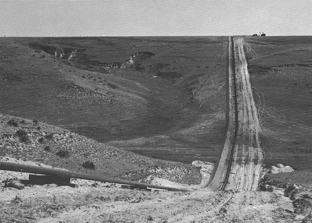 Products pipeline during construction in Kansas for Northern Gas Products Company.