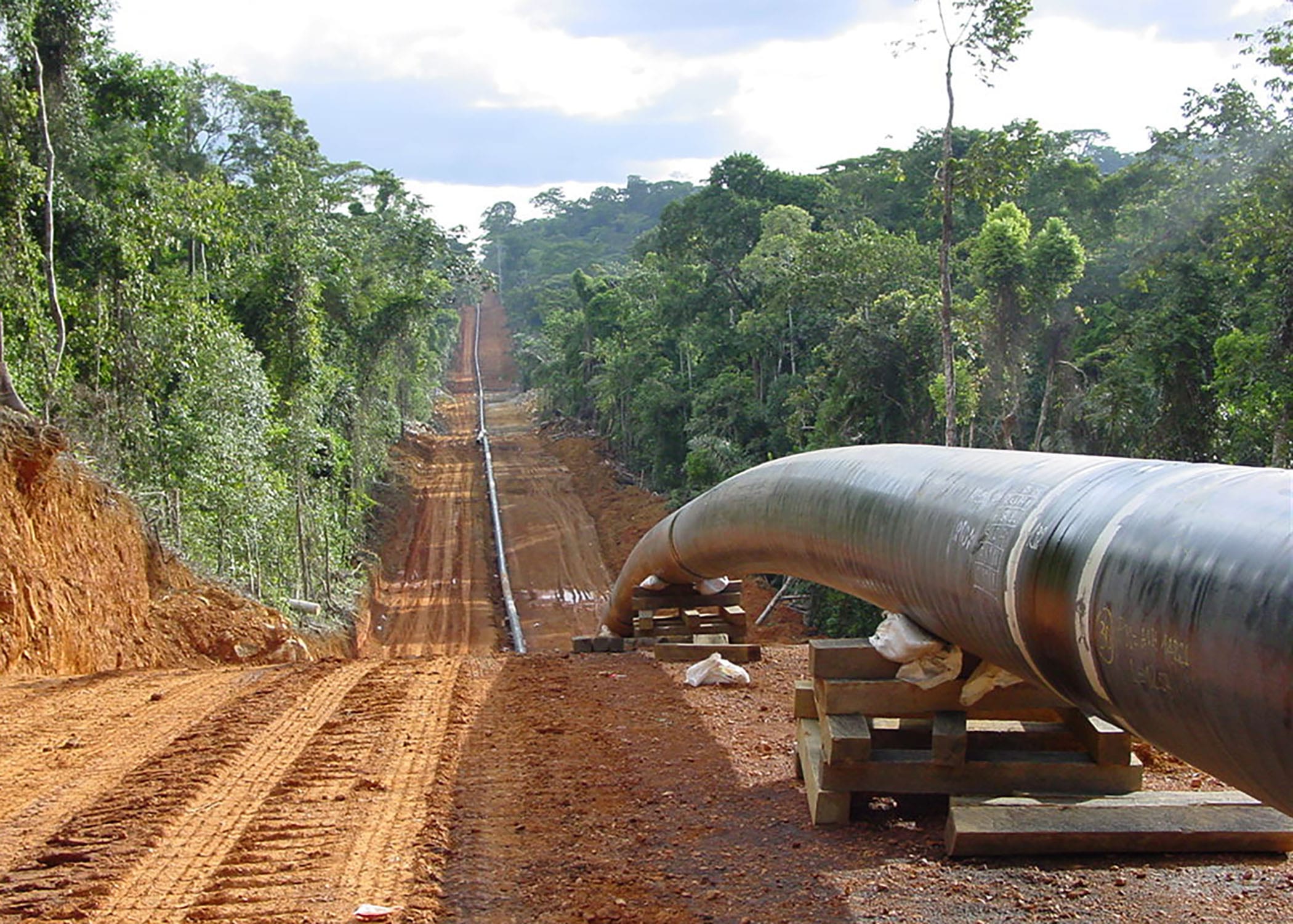 Chad Cameroon Pipeline under construction.