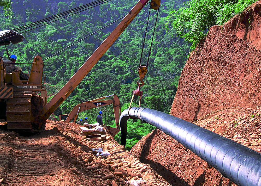 Construction of the Camisea Pipeline in Peru.